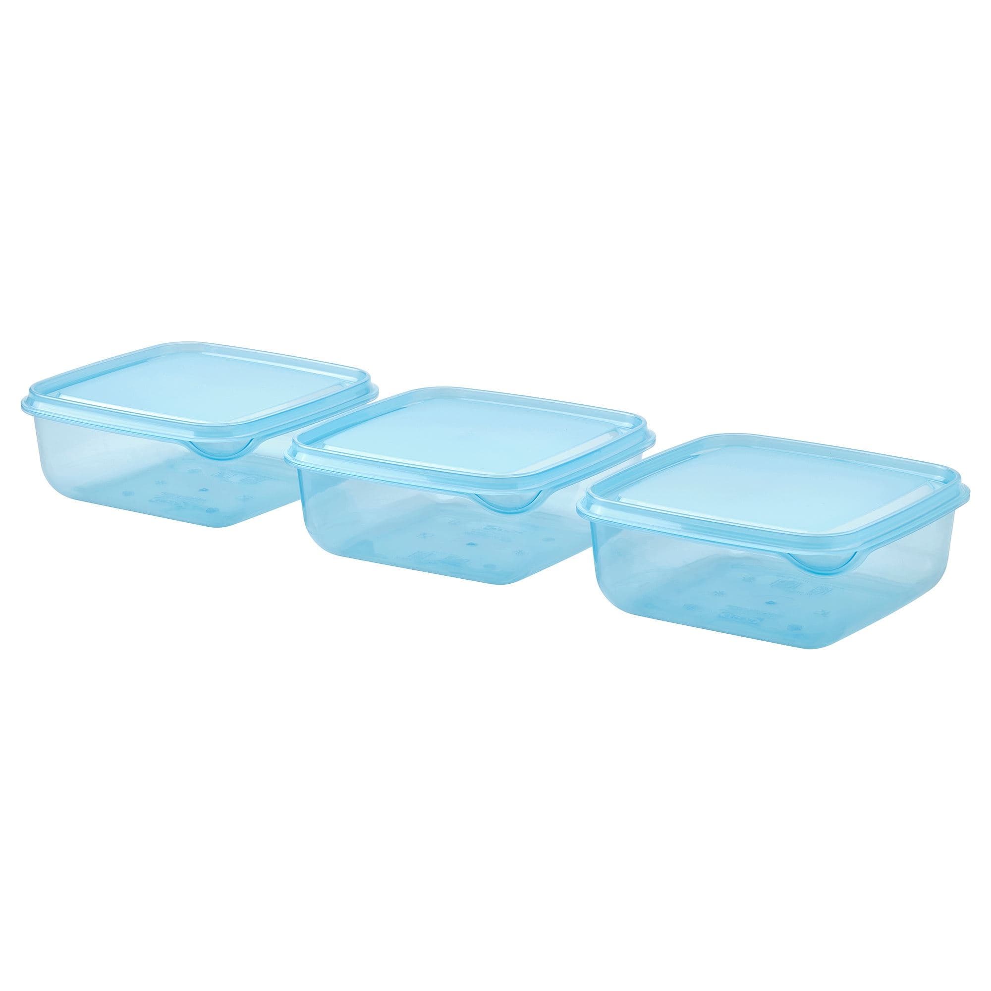 Plastik Saklama Kabı Seti - Mavi 0,6 lt 3'lı