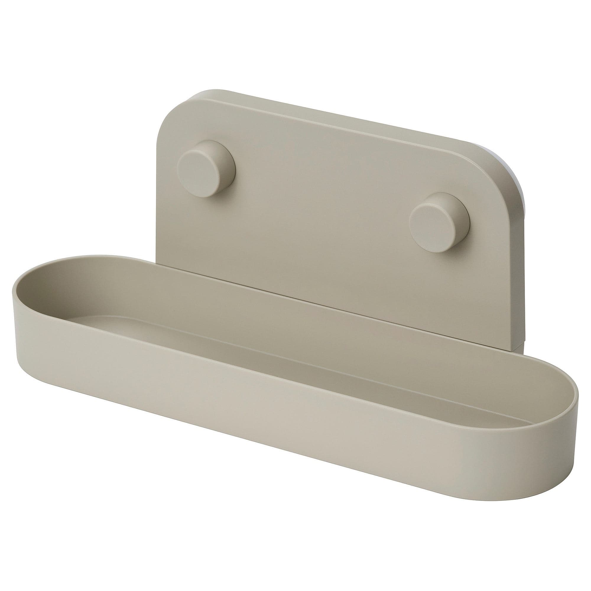 Vantuzlu Duvar Rafı - Gri-bej 28 cm