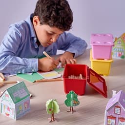 Sarı-pembe-kırmızı Kapaklı Kutu - Sarı-pembe-kırmızı 17x10 cm 3'lı